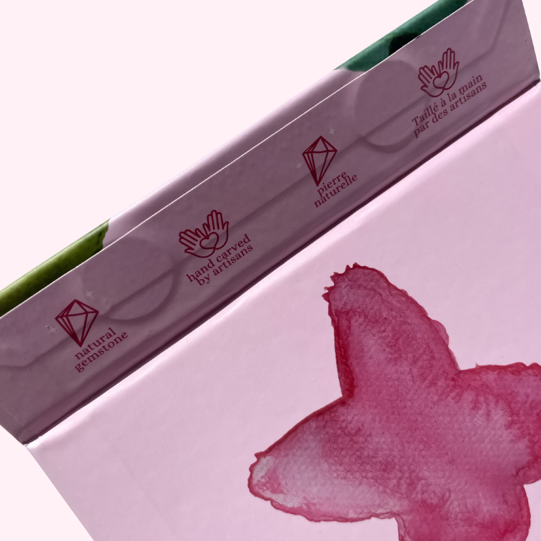 Gua Sha Coeur XL en Quartz Rose