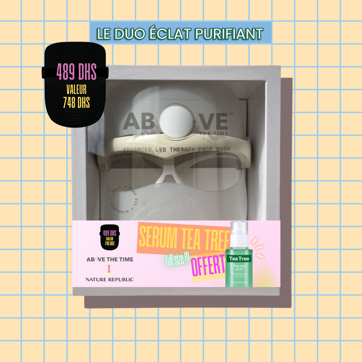 Duo LED Therapy Face Mask + Sérum Tea Tree