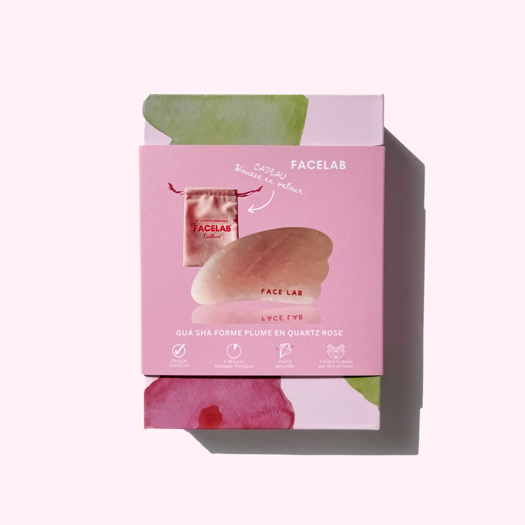 Gua Sha Plume en Quartz Rose