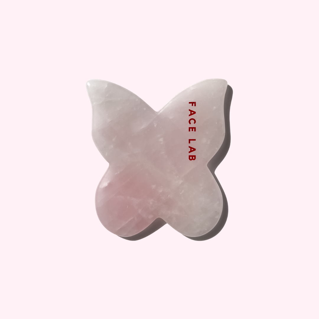 Gua Sha Papillon en Quart Rose