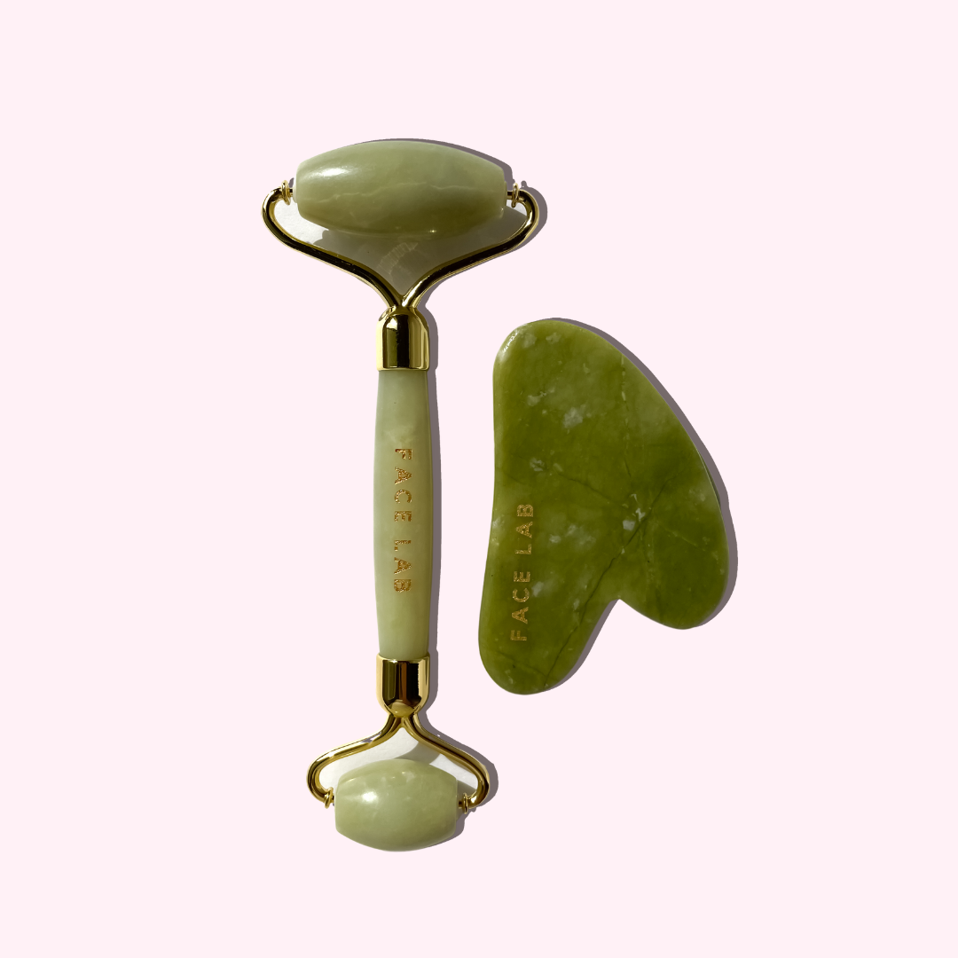 Ensemble de Rouleau & Gua Sha en Jade Vert