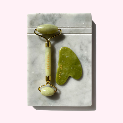 Ensemble de Rouleau & Gua Sha en Jade Vert