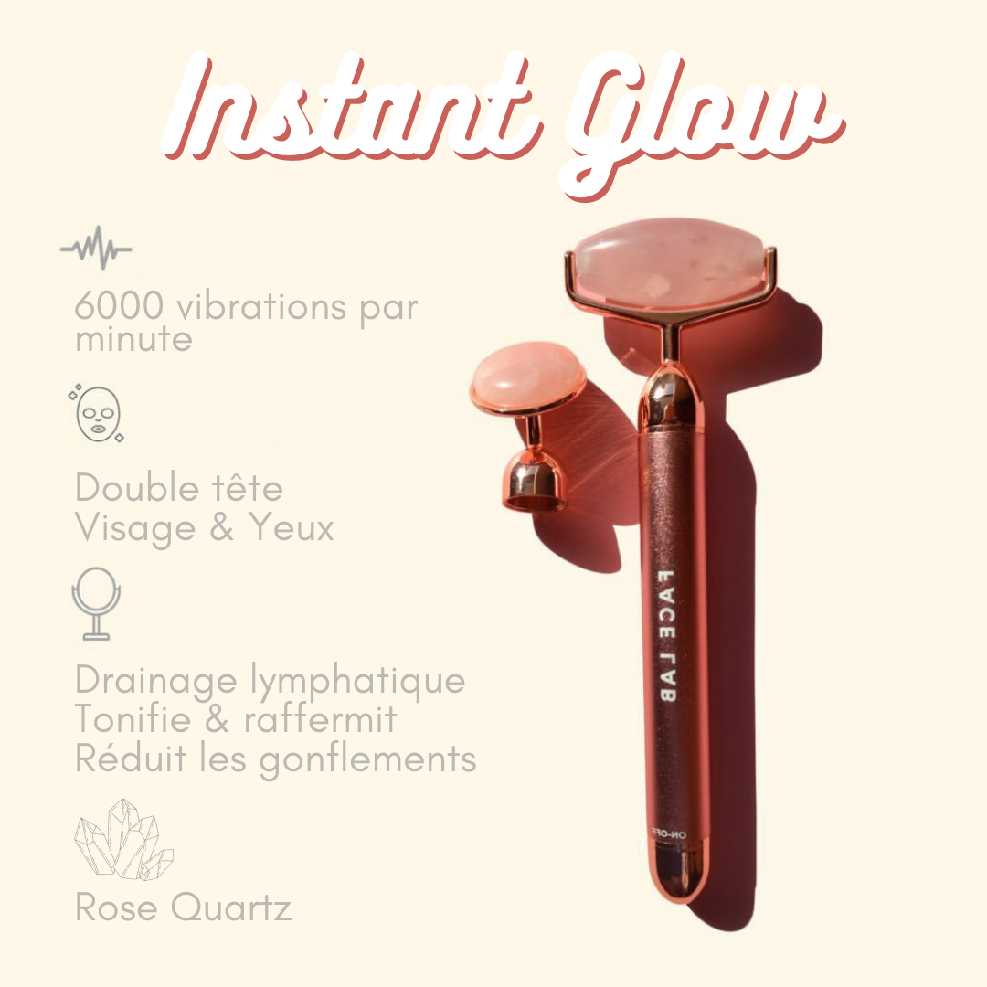 Rouleau de Beauté Vibrant en Quartz Rose